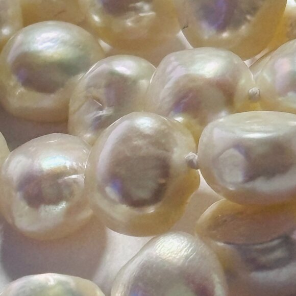 60” Cream Baroque Freshwater Pearl Endless Necklace Long Strand - Picture 6 of 10